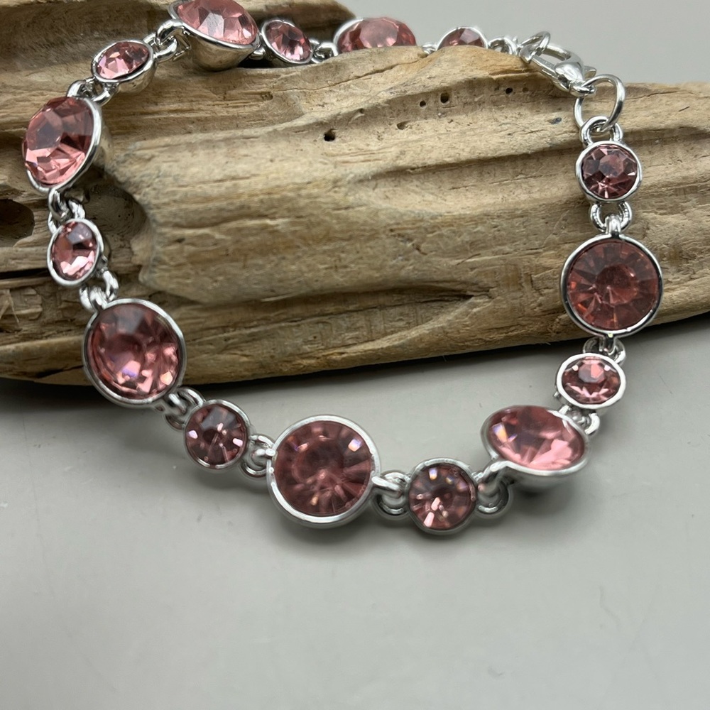 Holiday Sparkle Pink and Silver Bracelet-Festive Gift